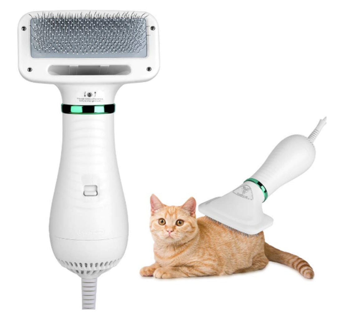 Ownpets 2-in-1 Grooming Cat & Dog Hair Dryer with Slicker Brush