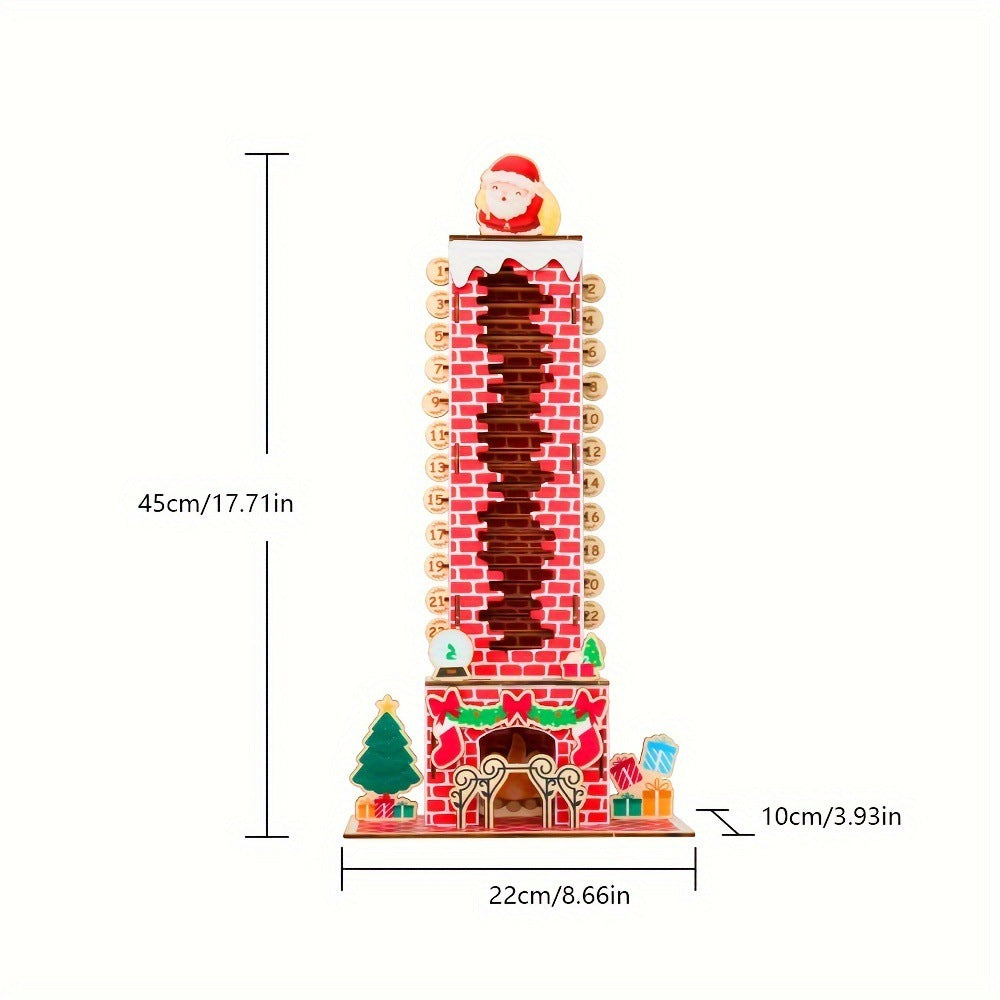Cross-Border Wooden Santa Claus Advent Calendar 24-Day Detachable Countdown Display