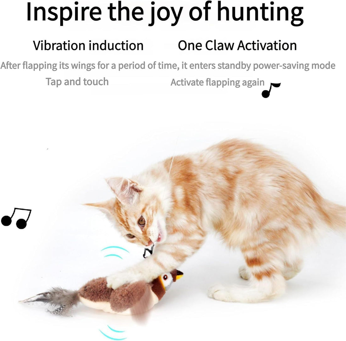 New Flying Interactive Flapping Chirping Bird Cat Toy, Flapping Bird Cat Toy For Indoor Bored Cats, Flapping Bird Cat Toy